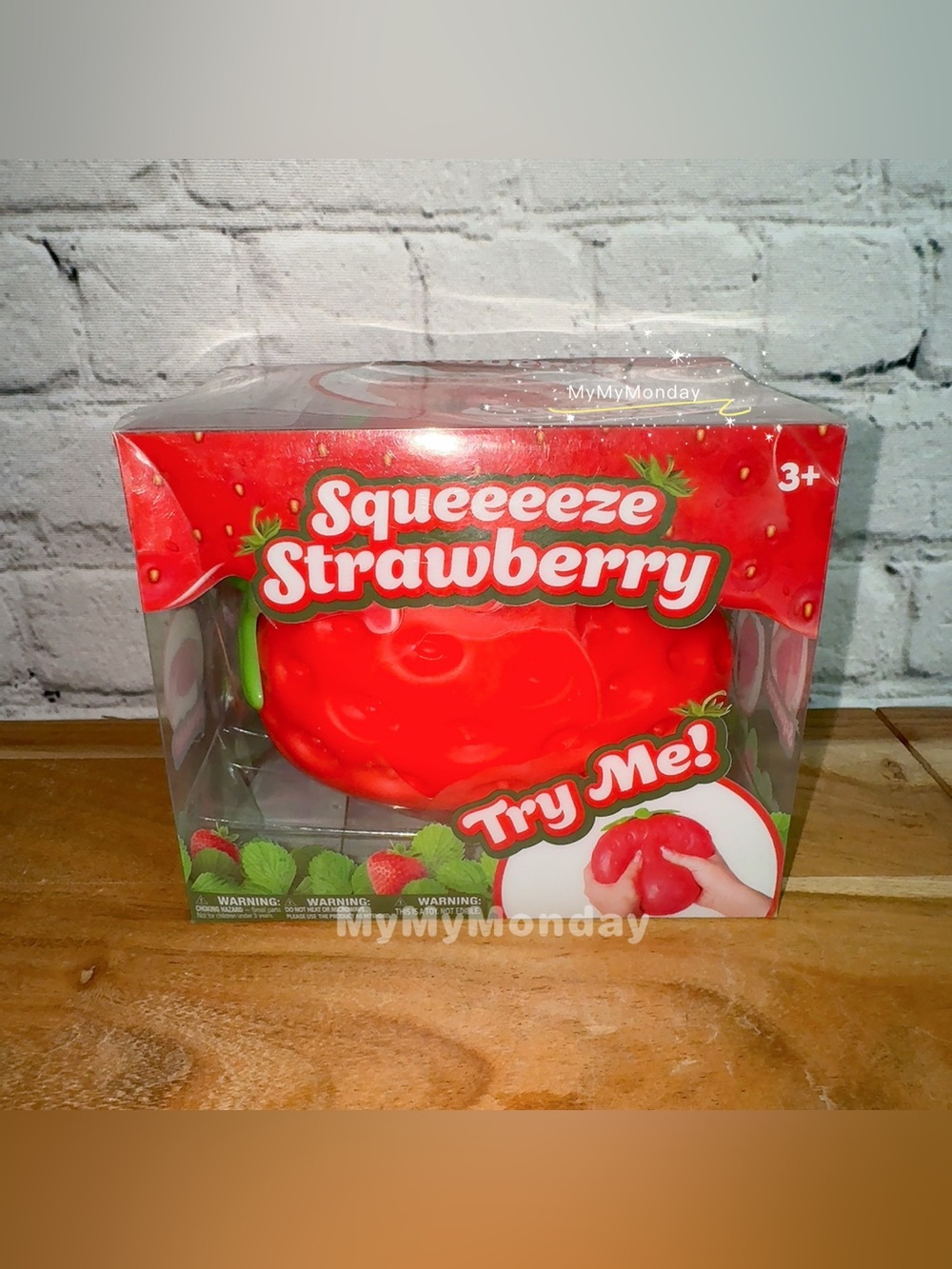 Sunny Days Jumbo Squeezy Strawberry Squishy Toy